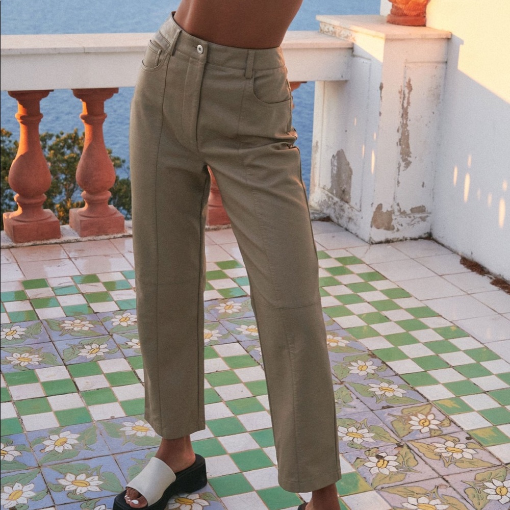 Glassons Faux Leather Stitch Detail Pant